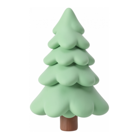 Ель 3D — клипарт PNG без фона