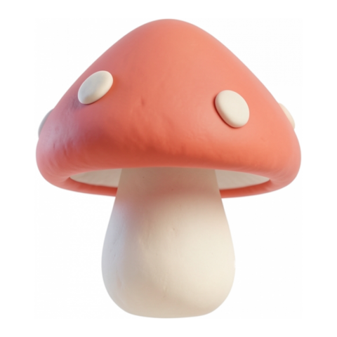 Гриб 3D — клипарт PNG без фона