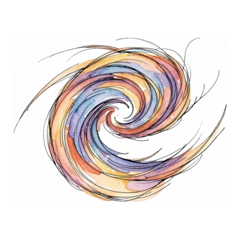 Ветер акварелью — клипарт PNG без фона