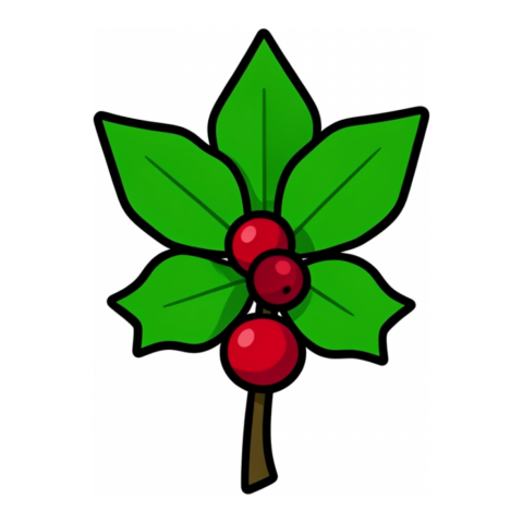 Веточка остролиста — клипарт PNG без фона